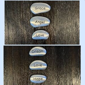 Inspirational metal rocks - Set of 6